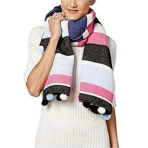 Inc International Concepts Striped Pom Pom Wrap & Scarf